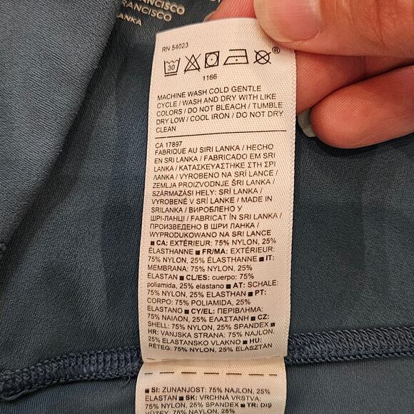 Athleta Tea Dye 7/8 Tight Leggings Womens Size XL Blue High Rise Activewear Gym - Picture 7 of 9